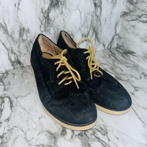 Lauren Ralph Lauren Imogen Black Suede Oxford Loafers Women 8B Workwear Casual